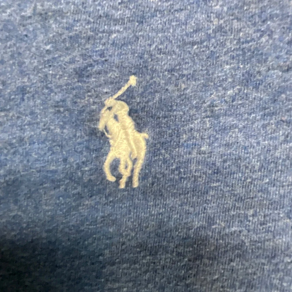 Polo Ralph Lauren Mens V-Neck‎ T-Shirt Blue Heather Cotton Pony Logo Large
